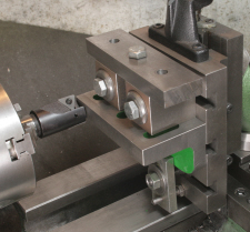 Milling on the lathe using a vertical slide.